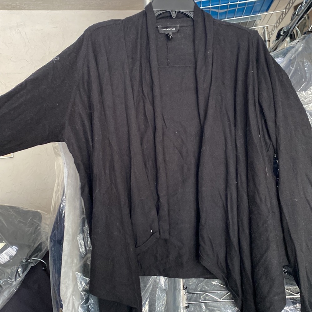 Lord and Taylor Simple Black Cardigan - Picture 2 of 4